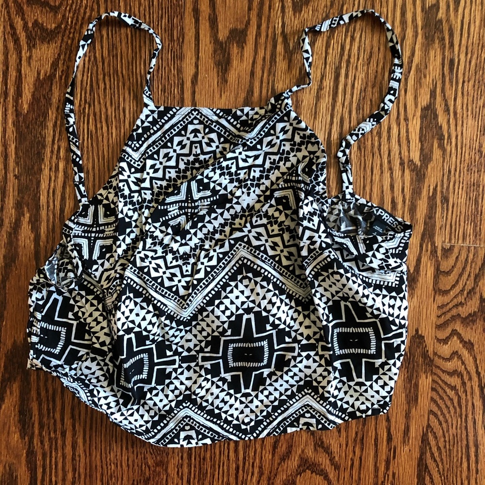 Express crop top aztec print